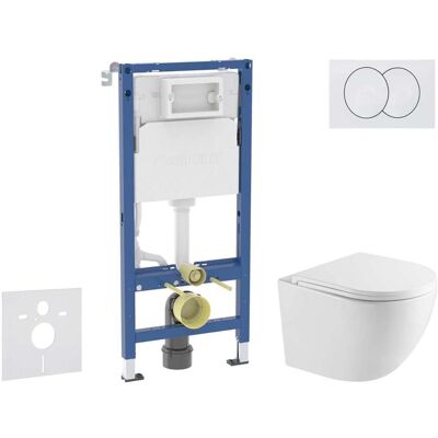 Geberit Duofix - Conjunto De Instalación Empotrada, Inodoro Oudee Y Asiento Softclose, Pulsador Delta, Blanco Sani11ca31102 Geberit Duofix - Conjunto De Instalación Empotrada, Inodoro Oudee Y Asiento Softclose, Pulsador Delta, Blanco Sani11ca31102