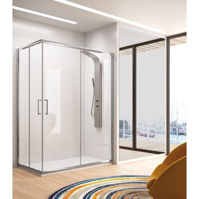 Bel-la Mampara Angular Ducha 2f+2c Plata Transparente - Medida: 70x100 Cms - Medida: 70x100 Cms - Ref: Bl6071616s190066+bl6071616s190096 - Kassandra Bel-la Mampara Angular Ducha 2f+2c Plata Transparente - Medida: 70x100 Cms - Medida: 70x100 Cms - Ref: Bl6071616s190066+bl6071616s190096 - Kassandra
