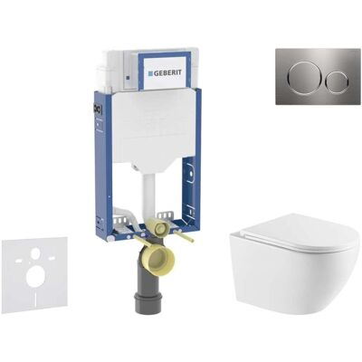 Geberit Kombifix - Conjunto De Instalación Empotrada, Inodoro Oudee Y Asiento Softclose, Pulsador Sigma20, Acero Inoxidable Sani15ca6110 Geberit Kombifix - Conjunto De Instalación Empotrada, Inodoro Oudee Y Asiento Softclose, Pulsador Sigma20, Acero Inoxidable Sani15ca6110