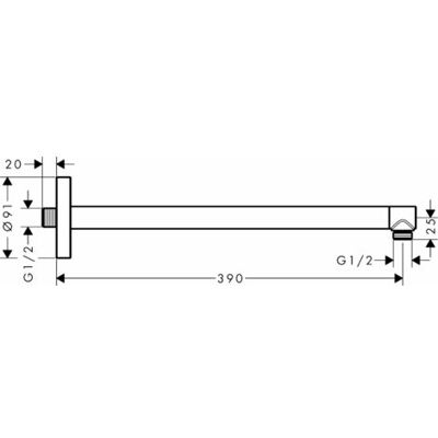 Brazo de ducha Hansgrohe Axor ShowerSolutions - DN 15 - 406mm Brazo de ducha Hansgrohe Axor ShowerSolutions - DN 15 - 406mm