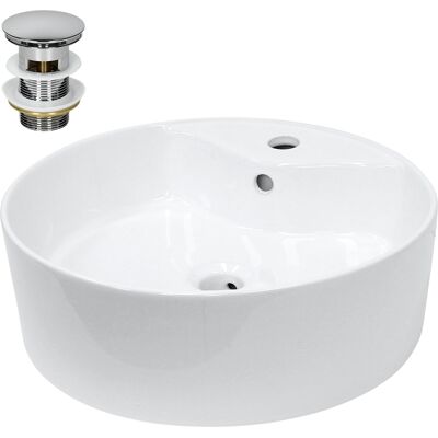 Luxebath - Ecd Germany Lavabo Cerámico Redondo Con Agujero Conexión Estandar - Blanco - Lavamanos Sobre Encimera - 460 X 460 X 155 Mm - Diseño Moderno - Fregadero Con Juego De Desagüe - Realza Cada Baño O Aseo Luxebath - Ecd Germany Lavabo Cerámico Redondo Con Agujero Conexión Estandar - Blanco - Lavamanos Sobre Encimera - 460 X 460 X 155 Mm - Diseño Moderno - Fregadero Con Juego De Desagüe - Realza Cada Baño O Aseo