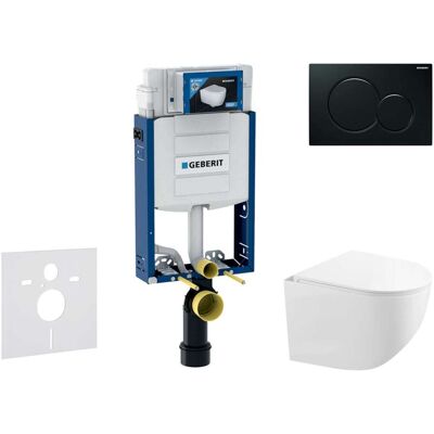 Geberit Kombifix - Conjunto De Instalación Empotrada, Inodoro Compacto Gaia Y Asiento Softclose,pulsador Sigma01, Negro Sani15ca5121 Geberit Kombifix - Conjunto De Instalación Empotrada, Inodoro Compacto Gaia Y Asiento Softclose,pulsador Sigma01, Negro Sani15ca5121