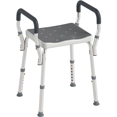JHY DESIGN Taburete De Ducha Regulable En Altura Para Personas Mayores O Con Movilidad Reducida, Dimensiones 52 X 45 X 69 Cm, Color Blanco Y Gris. JHY DESIGN Taburete De Ducha Regulable En Altura Para Personas Mayores O Con Movilidad Reducida, Dimensiones 52 X 45 X 69 Cm, Color Blanco Y Gris.