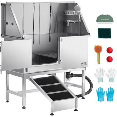 Vevor Estación De Lavado Para Perros De Acero Inoxidable, Bañera De 1270 X 580 X 1495 Mm Con Rampa, Filtro De Agua De Polietileno, Grifo, Ducha Y Jabonera Para Varias Mascotas, Puerta Izquierda Vevor Estación De Lavado Para Perros De Acero Inoxidable, Bañera De 1270 X 580 X 1495 Mm Con Rampa, Filtro De Agua De Polietileno, Grifo, Ducha Y Jabonera Para Varias Mascotas, Puerta Izquierda