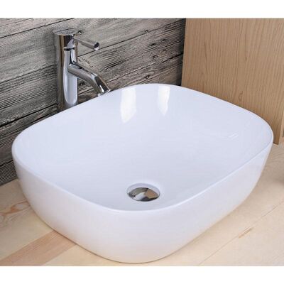 Sanycces - Lavabo Blanco Brillante Sobre Encimera Cerámico Napoli 49,5 X 40,5 Cm Sanycces - Lavabo Blanco Brillante Sobre Encimera Cerámico Napoli 49,5 X 40,5 Cm