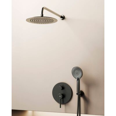 Conj. Empotr. Monomando Sirio Titanio + Rociador Pared - Gme Conj. Empotr. Monomando Sirio Titanio + Rociador Pared - Gme
