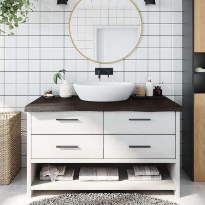 vidaXL Encimera gris oscuro 100x60x6cm - Madera de roble maciza vidaXL Encimera gris oscuro 100x60x6cm - Madera de roble maciza