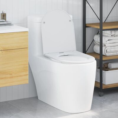 vidaXL Asiento de inodoro blanco - Cierre suave estándar vidaXL Asiento de inodoro blanco - Cierre suave estándar