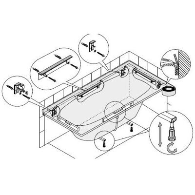 Hoesch Modelo 6911 Kit de montaje para bañera Hoesch Modelo 6911 Kit de montaje para bañera
