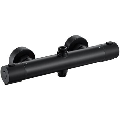 Grifo Termostático De Ducha Auralum, Grifo Termostático De Latón Con 2 Salidas, Bloqueo De Seguridad A 38 °c, Grifo Termostático De Ducha, Antiescaldaduras, Negro Grifo Termostático De Ducha Auralum, Grifo Termostático De Latón Con 2 Salidas, Bloqueo De Seguridad A 38 °c, Grifo Termostático De Ducha, Antiescaldaduras, Negro