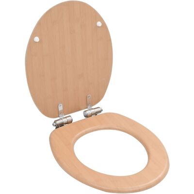 Asiento de inodoro vidaXL con tapa de cierre suave - Diseño de bambú Asiento de inodoro vidaXL con tapa de cierre suave - Diseño de bambú