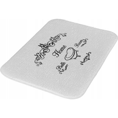 SHUMEE Alfombra De Baño Bisk Nicea De 60x40 Cm, Blanca, 1 Unidad. SHUMEE Alfombra De Baño Bisk Nicea De 60x40 Cm, Blanca, 1 Unidad.