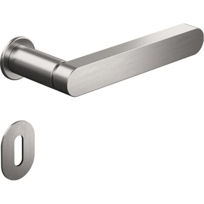 Hewi - Juego de manijas con rosetas y llave - Acero inoxidable - Puertas interiores Hewi - Juego de manijas con rosetas y llave - Acero inoxidable - Puertas interiores