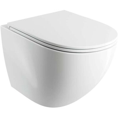Omnires Ottawa Comfort - Inodoro Suspendido Con Asiento Softclose, Rimless, Blanco Brillante Ottawacspmwbp Omnires Ottawa Comfort - Inodoro Suspendido Con Asiento Softclose, Rimless, Blanco Brillante Ottawacspmwbp