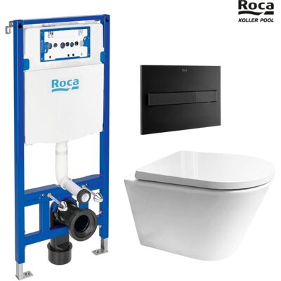 Roca - Bastidor Duplo Pack Cisterna Empotrada Y Pulsador Pl7 Dual Negro Con Wc Susp Vortex Orion Tapa Envolvente Bl Kp Roca - Bastidor Duplo Pack Cisterna Empotrada Y Pulsador Pl7 Dual Negro Con Wc Susp Vortex Orion Tapa Envolvente Bl Kp