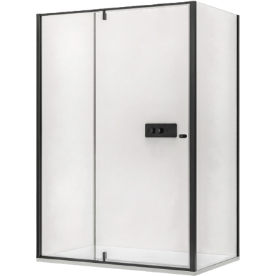 Mampara De Ducha Negro Mate Cristal 6mm Cabina De Ducha Rinconera Con Puertas Abatibles Sobre Panel - Nt606 Flex - 80x120cm, Negro Mate - Bernstein Mampara De Ducha Negro Mate Cristal 6mm Cabina De Ducha Rinconera Con Puertas Abatibles Sobre Panel - Nt606 Flex - 80x120cm, Negro Mate - Bernstein