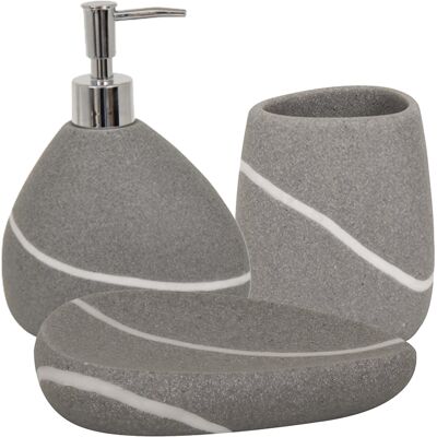 Set de accesorios de baño en cerámica MSV - Estilo Zen Set de accesorios de baño en cerámica MSV - Estilo Zen