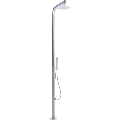 BELIANI Ducha Independiente Para Jardín Exterior Moderna De Acero Inoxidable Plateado Marudi BELIANI Ducha Independiente Para Jardín Exterior Moderna De Acero Inoxidable Plateado Marudi