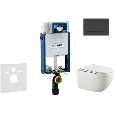 Geberit Kombifix - Conjunto De Módulo De Instalación Empotrada, Inodoro Gaia Y Asiento Softclose, Pulsador De Descarga Sigma20, Negro Mate/negro Sani15ca5106 Geberit Kombifix - Conjunto De Módulo De Instalación Empotrada, Inodoro Gaia Y Asiento Softclose, Pulsador De Descarga Sigma20, Negro Mate/negro Sani15ca5106