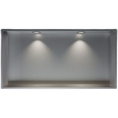 Nicho De Ducha Mural Acero Inoxidable + 2 Focos Led, Repisa De Ducha Empotrada - 30x60x10cm (alxanxpr) - Acero Cepillado, 2x Foco Negro - Bernstein Nicho De Ducha Mural Acero Inoxidable + 2 Focos Led, Repisa De Ducha Empotrada - 30x60x10cm (alxanxpr) - Acero Cepillado, 2x Foco Negro - Bernstein