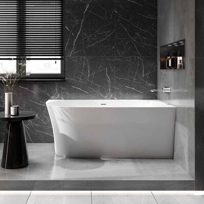 Bernstein - Bañera Exenta Nova Slim Line De Acrílico - Instalación Recta - Con Grifo Mezclador 8028, Con Sifón, 150 X 78 Cm Bernstein - Bañera Exenta Nova Slim Line De Acrílico - Instalación Recta - Con Grifo Mezclador 8028, Con Sifón, 150 X 78 Cm