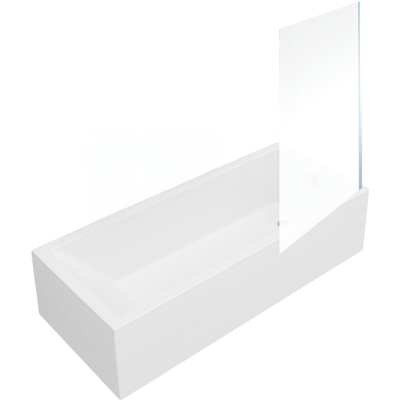 Bañera Rectangular Vitra Neon De 170x75cm + Mampara De Baño Cromada De Perfil Recto Aurys Mist 1 + Desagüe Cromado Bañera Rectangular Vitra Neon De 170x75cm + Mampara De Baño Cromada De Perfil Recto Aurys Mist 1 + Desagüe Cromado