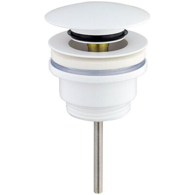 ABYSSE Grifo Universal De Desagüe Con Sistema Clic-clac, Color Blanco Mate, Para Lavabos Y Bidés, Conexión De 1". ABYSSE Grifo Universal De Desagüe Con Sistema Clic-clac, Color Blanco Mate, Para Lavabos Y Bidés, Conexión De 1".