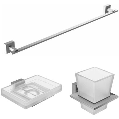 Jacob Delafon Juego De Jabonera Moderno, Portavasos Moderno Con Cristal Y Toallero Moderno Jacob Delafon Juego De Jabonera Moderno, Portavasos Moderno Con Cristal Y Toallero Moderno