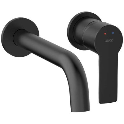 Jika Ponta Style - Grifo De Lavabo Empotrado, Instalación De 2 Orificios, Con Cuerpo, Negro Mate H3112h67161201 Jika Ponta Style - Grifo De Lavabo Empotrado, Instalación De 2 Orificios, Con Cuerpo, Negro Mate H3112h67161201