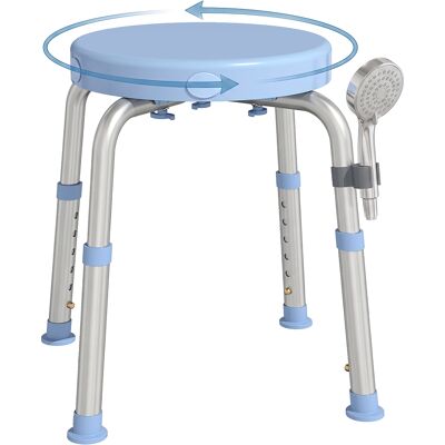 Homcom Silla Ducha Personas Mayores Giratorio 360°, Taburete Ducha Con Marco De Aluminio, Altura Regulable, Antideslizante, Carga 136 Kg, Azul Claro Homcom Silla Ducha Personas Mayores Giratorio 360°, Taburete Ducha Con Marco De Aluminio, Altura Regulable, Antideslizante, Carga 136 Kg, Azul Claro