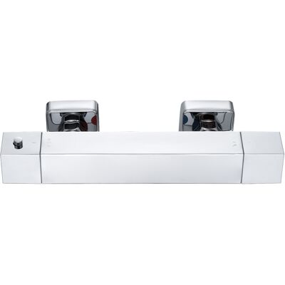 Auralum Cromado Grifo Mezclador Termostático Para Ducha, Válvula Mezcladora Con Botón De Seguridad De 38 °c, Mezclador De Agua Fría Y Caliente, Control De Temperatura Constante Para Baños Auralum Cromado Grifo Mezclador Termostático Para Ducha, Válvula Mezcladora Con Botón De Seguridad De 38 °c, Mezclador De Agua Fría Y Caliente, Control De Temperatura Constante Para Baños
