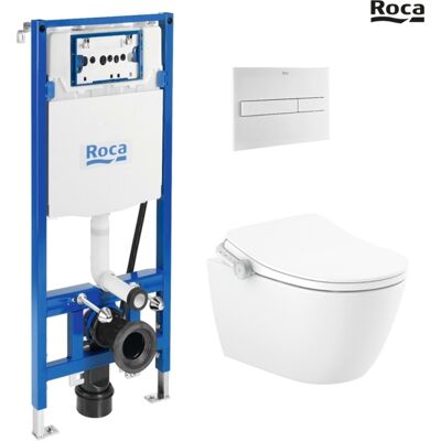 Bastidor Roca Duplo Smart Pack Cisterna Empotrada Y Pulsador Pl7 Dual Blanco Mat Con Inodoro Suspendido Rimless In-wash Ona Bastidor Roca Duplo Smart Pack Cisterna Empotrada Y Pulsador Pl7 Dual Blanco Mat Con Inodoro Suspendido Rimless In-wash Ona