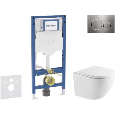 Geberit Duofix - Conjunto De Instalación Empotrada, Inodoro Oudee Y Asiento Softclose, Pulsador Sigma20, Acero Inoxidable Sani11ca6170 Geberit Duofix - Conjunto De Instalación Empotrada, Inodoro Oudee Y Asiento Softclose, Pulsador Sigma20, Acero Inoxidable Sani11ca6170