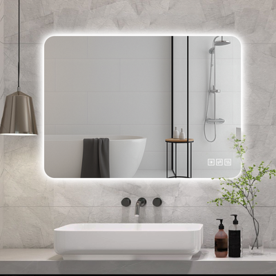 JHY DESIGN Espejo De Baño Led De 70×90 Cm, Espejo De Pared Retroiluminado Sin Marco, Intensidad Ajustable Mediante Control Táctil, 3 Temperaturas De Color (3000 K/4000 K/6000 K), Antivaho. JHY DESIGN Espejo De Baño Led De 70×90 Cm, Espejo De Pared Retroiluminado Sin Marco, Intensidad Ajustable Mediante Control Táctil, 3 Temperaturas De Color (3000 K/4000 K/6000 K), Antivaho.
