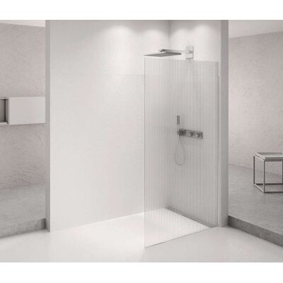 Polysan Architex - Parete Doccia Walk-in, 96x210 Cm, Cromo/vetro Flute Axc100fl Polysan Architex - Parete Doccia Walk-in, 96x210 Cm, Cromo/vetro Flute Axc100fl