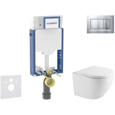 Geberit Kombifix - Conjunto De Módulo De Instalación Empotrada, Inodoro Oudee Y Asiento Con Cierre Suave, Botón Sigma20, Cromo Lacado Mate/ Cromo Sani15ca2101 Geberit Kombifix - Conjunto De Módulo De Instalación Empotrada, Inodoro Oudee Y Asiento Con Cierre Suave, Botón Sigma20, Cromo Lacado Mate/ Cromo Sani15ca2101
