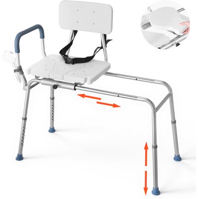 Vevor Silla De Ducha Asiento Con Recorte, Carga De 180 Kg, Asiento De Bañera Deslizante Con Brazos Y Respaldo, Banco De Transferencia Resistente, Altura Ajustable, Para Adultos, Personas Mayores Vevor Silla De Ducha Asiento Con Recorte, Carga De 180 Kg, Asiento De Bañera Deslizante Con Brazos Y Respaldo, Banco De Transferencia Resistente, Altura Ajustable, Para Adultos, Personas Mayores
