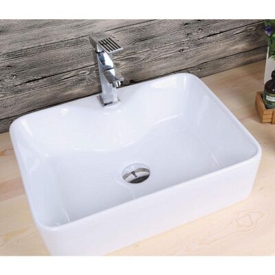 Sanycces - Lavabo Blanco Brillante Sobre Encimera Cerámico Lecce 48 X 38 Cm Sanycces - Lavabo Blanco Brillante Sobre Encimera Cerámico Lecce 48 X 38 Cm