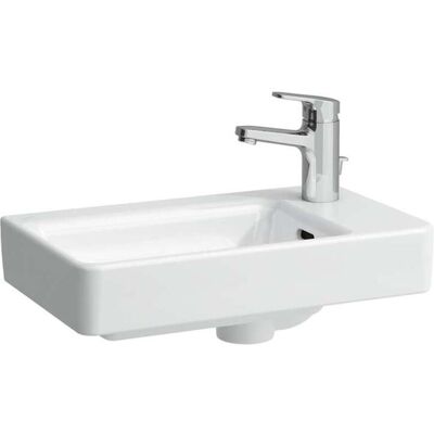 Lavabo Blanco de Baño Laufen - Compacto, Salida a la Izquierda, Con Rebose, 48x28cm Lavabo Blanco de Baño Laufen - Compacto, Salida a la Izquierda, Con Rebose, 48x28cm