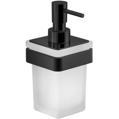 Sapho Gedy Samoa - Dosificador De Jabón Con Soporte, Cristal Esmerilado/negro Mate A88114 Sapho Gedy Samoa - Dosificador De Jabón Con Soporte, Cristal Esmerilado/negro Mate A88114