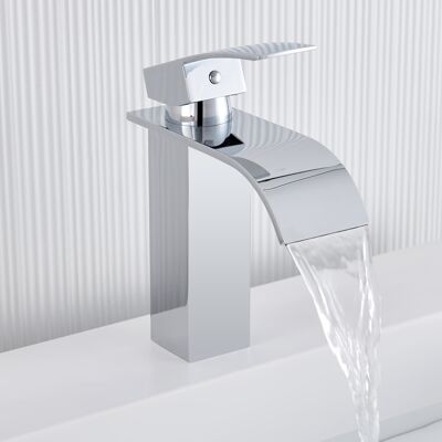 Auralum Grifo mezclador cascada - Cromado - Orificio único - 5,7 L/min Auralum Grifo mezclador cascada - Cromado - Orificio único - 5,7 L/min
