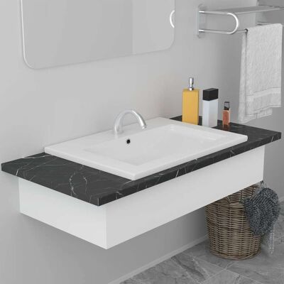 vidaXL Lavabo de Encaje - Cerámica Blanca - 61x39.5x18.5 cm vidaXL Lavabo de Encaje - Cerámica Blanca - 61x39.5x18.5 cm