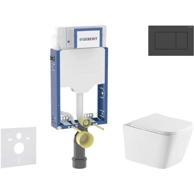Geberit Kombifix - Conjunto De Instalación Empotrada, Inodoro Arkas I Y Asiento Softclose, Pulsador Sigma20, Negro Mate/negro Sani15ca5164 Geberit Kombifix - Conjunto De Instalación Empotrada, Inodoro Arkas I Y Asiento Softclose, Pulsador Sigma20, Negro Mate/negro Sani15ca5164