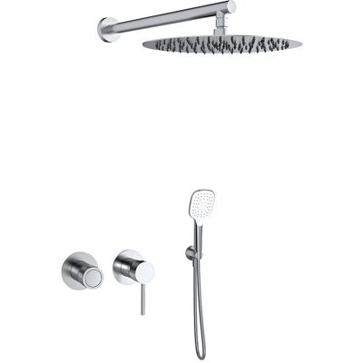 RAMON SOLER Conjunto Monomando De Ducha Empotrado 2 Vías Con Rociador - Mamma Mia - Ramón Soler - Acabado: Inox Cepillado RAMON SOLER Conjunto Monomando De Ducha Empotrado 2 Vías Con Rociador - Mamma Mia - Ramón Soler - Acabado: Inox Cepillado