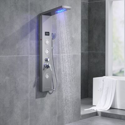Auralum - Sistema de Panel de Ducha LED en Acero Inoxidable - Tipo de Ducha Auralum - Sistema de Panel de Ducha LED en Acero Inoxidable - Tipo de Ducha