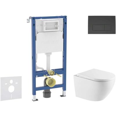 Geberit Duofix - Conjunto De Instalación Empotrada, Inodoro Oudee Y Asiento Softclose,pulsador Delta50, Negro Mate Sani11ca5172 Geberit Duofix - Conjunto De Instalación Empotrada, Inodoro Oudee Y Asiento Softclose,pulsador Delta50, Negro Mate Sani11ca5172