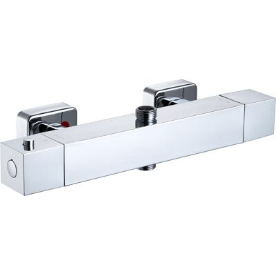 Grifo De Ducha Auralum Con Termostato, Grifo Mezclador De Latón Con 2 Salidas, Grifo De Ducha Con Botón De Seguridad A 38 °c, Negro Grifo De Ducha Auralum Con Termostato, Grifo Mezclador De Latón Con 2 Salidas, Grifo De Ducha Con Botón De Seguridad A 38 °c, Negro