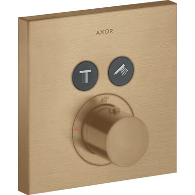 Hansgrohe Axor Starck ShowerSelect Termostato Cuadrado - 2 Consumidores, Bronce Cepillado Hansgrohe Axor Starck ShowerSelect Termostato Cuadrado - 2 Consumidores, Bronce Cepillado