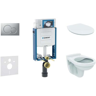 Geberit Kombifix - Conjunto De Módulo De Instalación, Inodoro Alpha Con Asiento, Pulsador De Descarga Sigma01, Cromo Mate 110.302.00.5 Nd3 Geberit Kombifix - Conjunto De Módulo De Instalación, Inodoro Alpha Con Asiento, Pulsador De Descarga Sigma01, Cromo Mate 110.302.00.5 Nd3