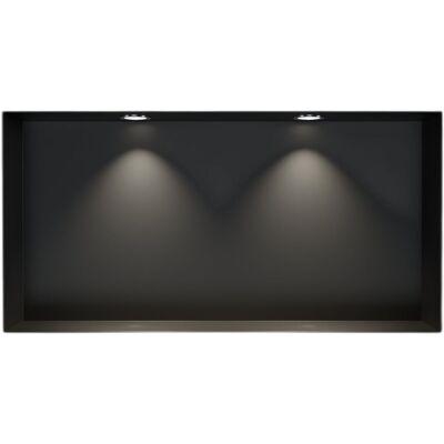 Bernstein - Cabina De Ducha De Acero Inoxidable + Foco Led, Repisa De Ducha Empotrada Nt203010x - 20x30x10cm (alxanxpr) - Negro, 2x Foco Cromado Negro, 2x Marco De Instalación Spot Cromado Bernstein - Cabina De Ducha De Acero Inoxidable + Foco Led, Repisa De Ducha Empotrada Nt203010x - 20x30x10cm (alxanxpr) - Negro, 2x Foco Cromado Negro, 2x Marco De Instalación Spot Cromado